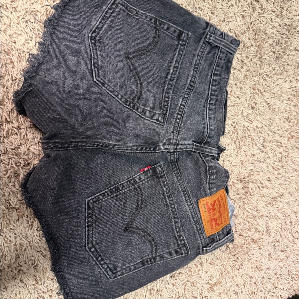 Levi's Charcoal Denim Cutoff Shorts